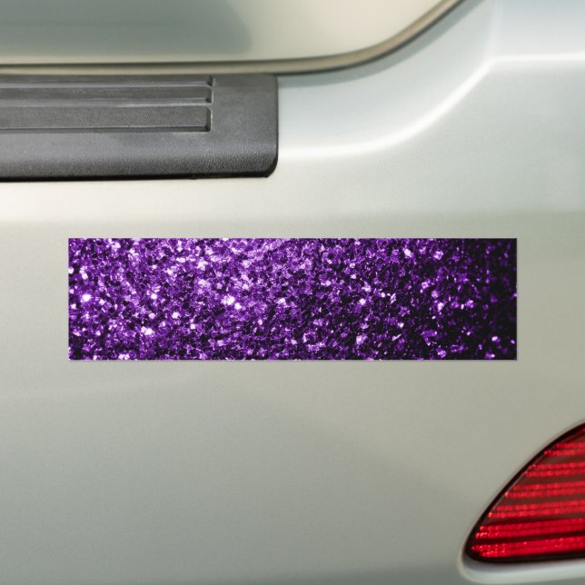 Dark Purple faux shiny glitter sparkles Bumper Sticker (On Car)