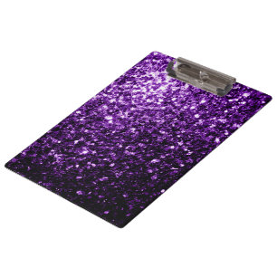 Dark Purple faux shiny glitter sparkles Clipboard