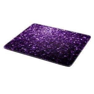 Dark Purple faux shiny glitter sparkles Cutting Board