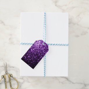 Dark Purple faux shiny glitter sparkles Gift Tags