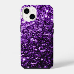 Dark Purple faux shiny glitter sparkles iPhone 14 Case