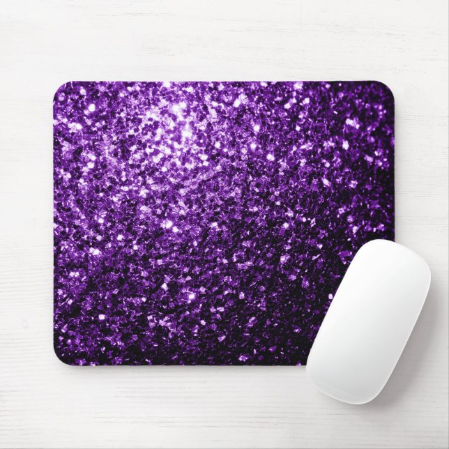 Dark Purple faux shiny glitter sparkles Mouse Pad (With Mouse)