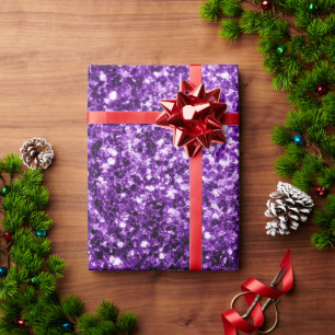 Dark Purple faux shiny glitter sparkles Wrapping Paper