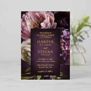 Dark Purple Fine Art Floral Elegant Wedding