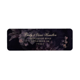 Dark Purple Floral Gothic Boho Return Address