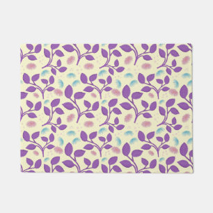 Dark Purple Floral Pattern Aesthetic Seamless Doormat
