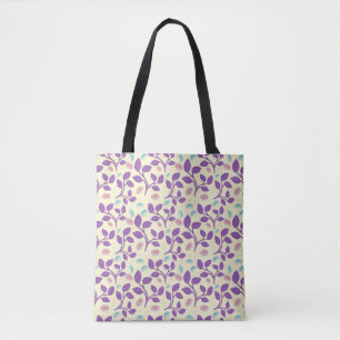 Dark Purple Floral Pattern Aesthetic Seamless Tote Bag