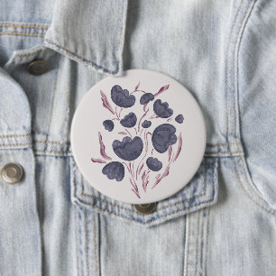 Dark Purple Flower Aesthetic 10 Cm Round Badge