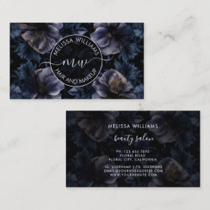 Dark Purple Flowers Logo Business Card