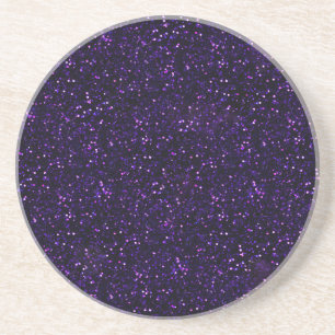 Dark Purple Glitter Print Coaster