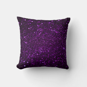 Dark Purple Glitter Throw Pillow