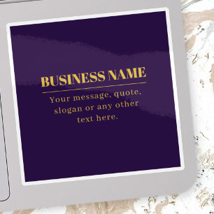 Dark Purple & Gold Business Name or Greeting