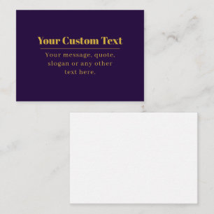 Dark Purple & Gold Business Name or Greeting  Card