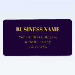 Dark Purple & Gold Business Name or Greeting Label