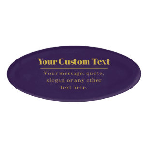Dark Purple & Gold Business Name or Greeting  Tag