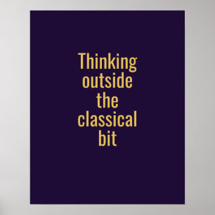 Dark Purple Gold Oswald Quantum Typography Poster