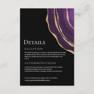 Dark purple golden agate enclosure card
