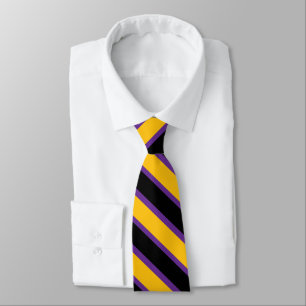 Dark Purple & Golden Yellow Double Stripe Tie