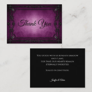 Dark purple Gothic Alternative Halloween wedding Card