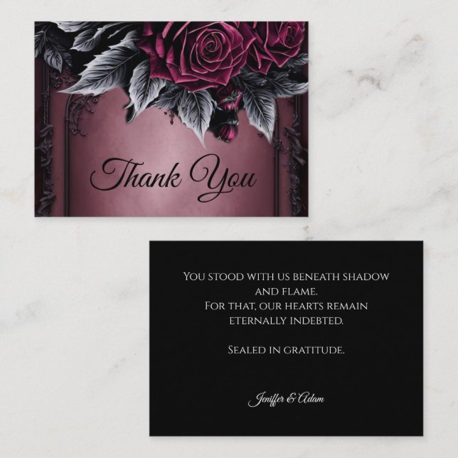 Dark purple Gothic AlternativeHalloween wedding Card (Front/Back)