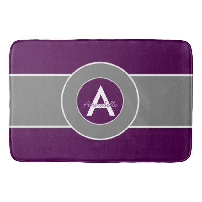 Dark Purple Grey Bath Mat (Front)