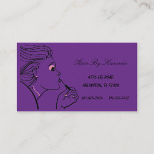 Dark Purple Hair, Nail, Make-up Business Card
