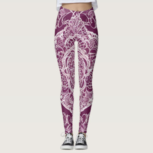 Dark Purple Lace AI art Leggings