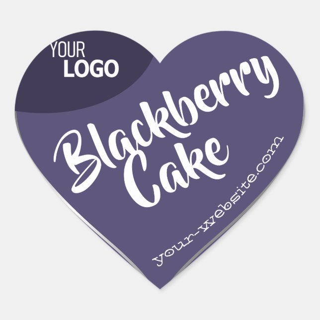 Dark Purple Lila Silver Frame Logo Template Baking Heart Sticker (Front)