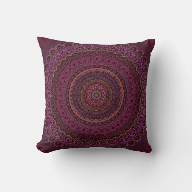 Dark purple mandala cushion (Front)