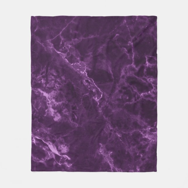 Dark purple marble: luxurious texture. fleece blanket (Front)