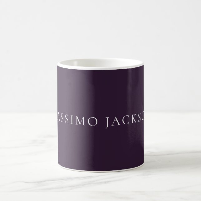 Dark Purple Minimalist Plain Modern  Coffee Mug (Center)