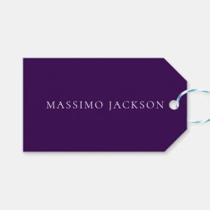 Dark Purple Minimalist Plain Modern Gift Tags