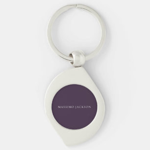 Dark Purple Minimalist Plain Modern Key Ring
