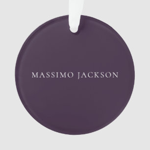 Dark Purple Minimalist Plain Modern  Ornament