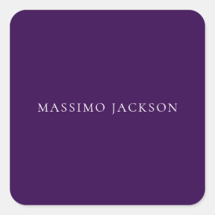Dark Purple Minimalist Plain Modern  Square Sticker