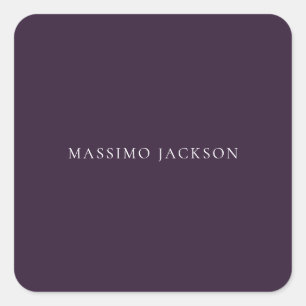 Dark Purple Minimalist Plain Modern  Square Sticker