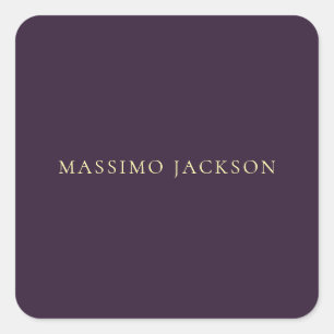 Dark Purple Minimalist Plain Modern  Square Sticker