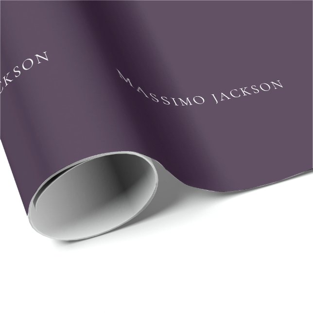 Dark Purple Minimalist Plain Modern  Wrapping Paper (Roll Corner)