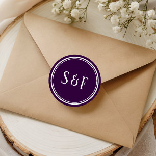 Dark Purple Monogram Envelope Seal