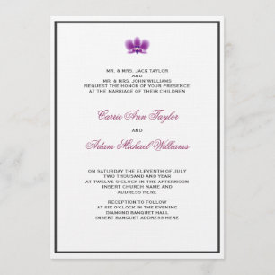 Dark Purple Orchid Invitation