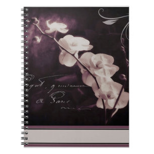 Dark purple orchid notebook