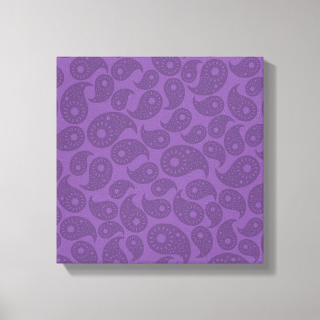 Dark Purple Paisley. Canvas Print (Front)