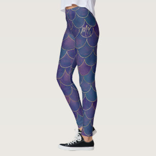 Dark Purple Personalised Mermaid  Leggings