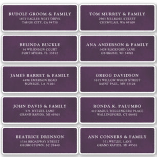 Dark purple Plum Guest Name Address