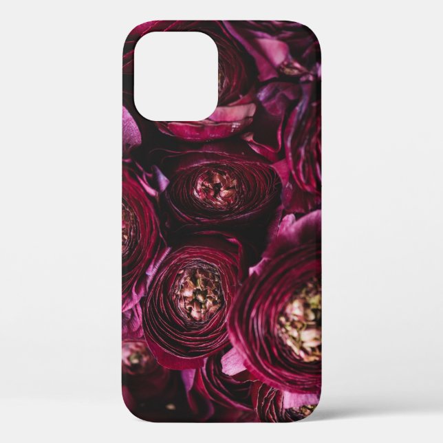 Dark Purple Ranunculus, Blossoming Close-Up. Case-Mate iPhone Case (Back)