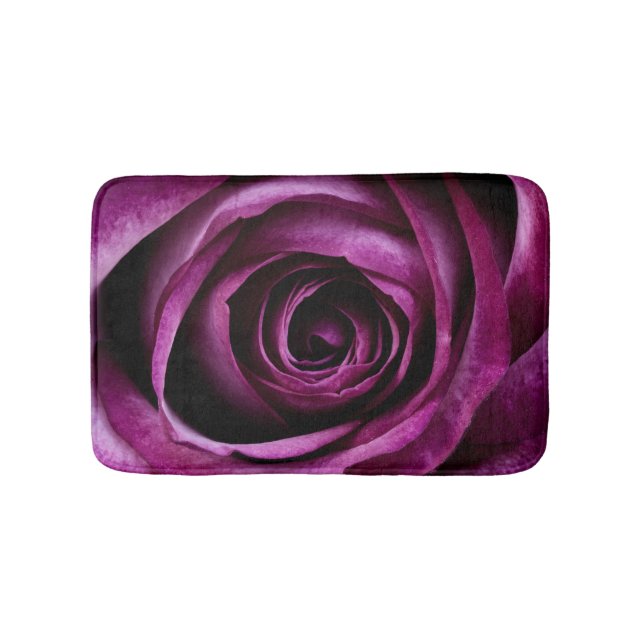 Dark Purple Rose Bath Mat (Front)