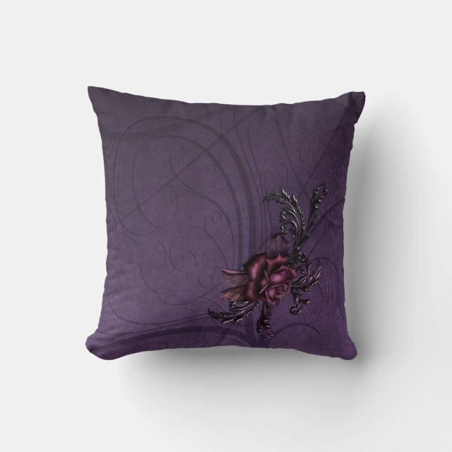 Dark Purple Rose Cushion (Front)