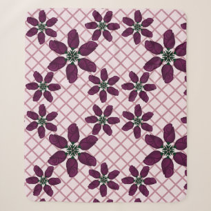 Dark Purple Rose Pattern — Elegant Plum Flora Sherpa Blanket