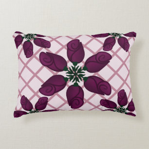Dark Purple Rose Pattern — Elegant Plum Floral Decorative Cushion