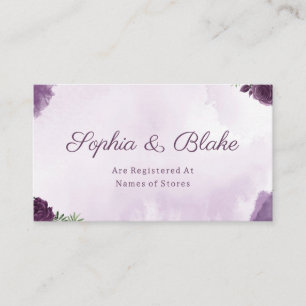 Dark Purple Roses Floral Gothic Registry Enclosure Card